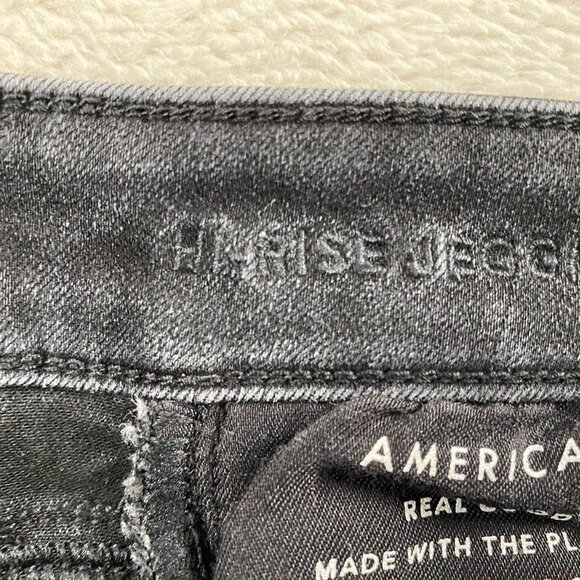 American Eagle Women's Jeans Size 2 High-Rise Jegging Short Black Stretch Denim - Picture 12 of 15